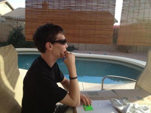 Taylor writting pool side